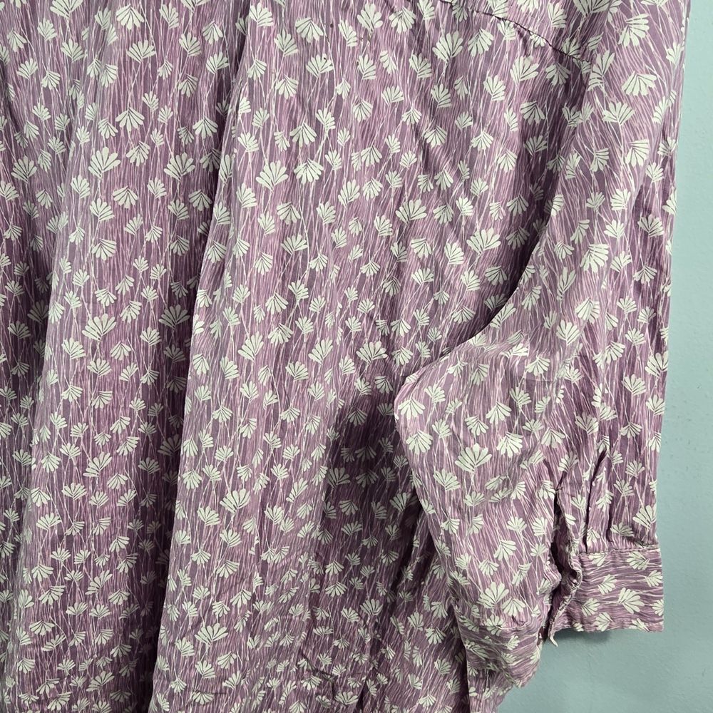 Scandia Woods Lavender Floral Cotton Top Plus Size Xxxl - Picture 12 of 14